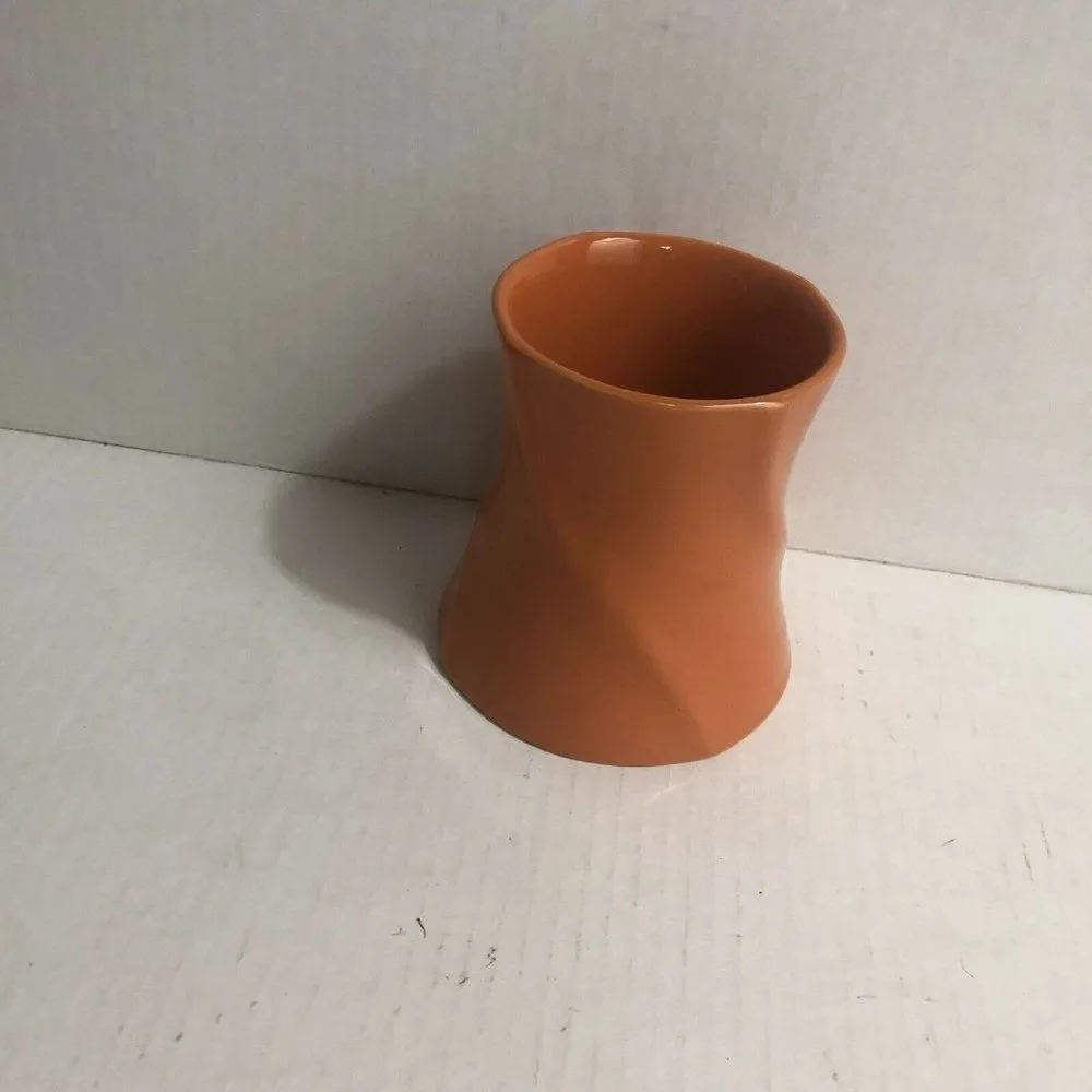 Edible‎ Arrangement VASE orange SWIRL Ceramic Collectible.